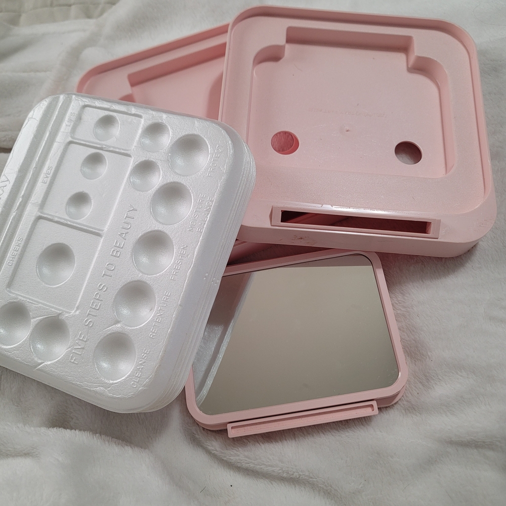 Lot of 2 Vintage Mary‎ Kay Consultant Pink Mirrors Party Travel 2 Sided Standing